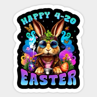 Happy 420 Easter Funny Smoking Easter Bunny Sticker
